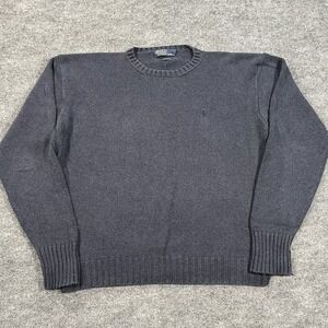 Vintage Polo Ralph Lauren Sweater Mens XL Blue Crewneck Tight Knit Pullover Pony